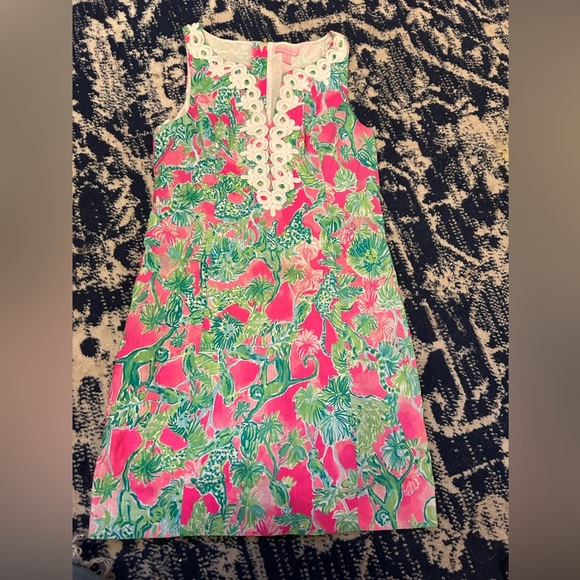 Lilly Pulitzer Vibrant Pink and Green Sleeveless Dress - Picture 1 of 5